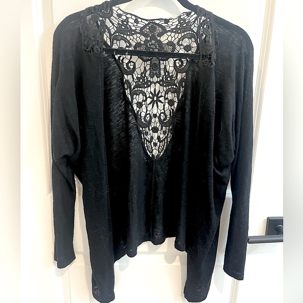 Black Lace Cardigan. Size Small.